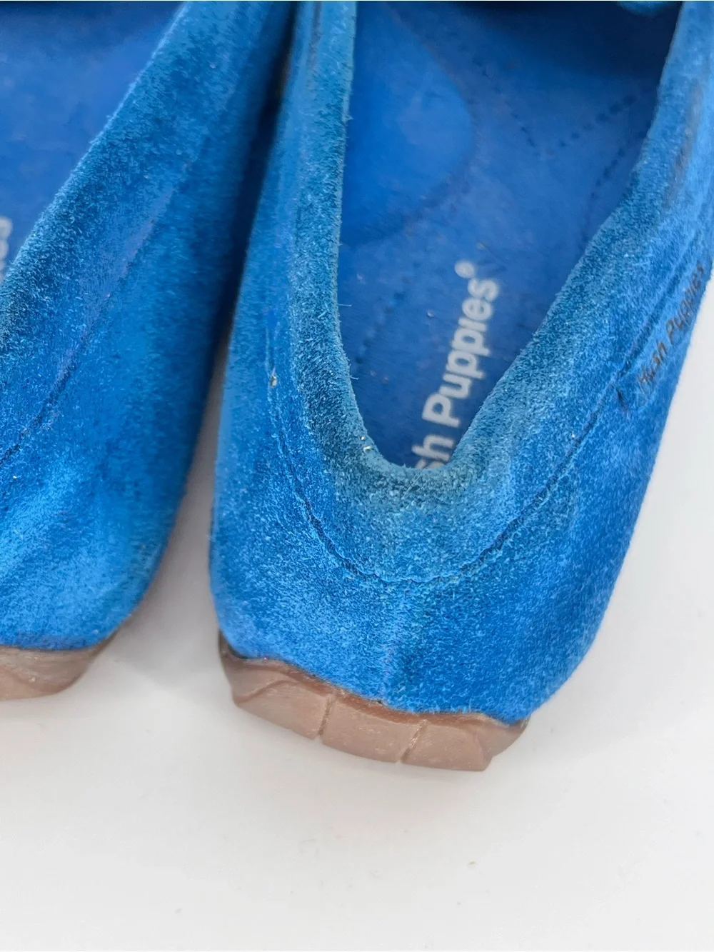 Hush Puppies Women’s 8.5 Blue Suede Horsebit Loafers Driving Moccasins Flats